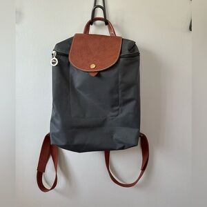 Longchamp Backpack - charcoal grey.